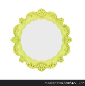 Isolated decorative golden frame over white background