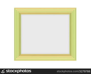 Isolated decorative golden frame over white background