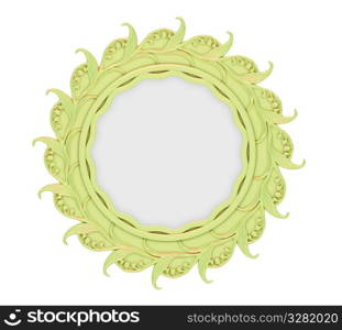 Isolated decorative golden frame over white background