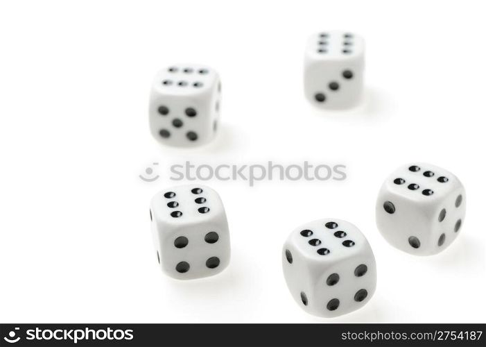 isolated dices. Game cubes on a white background