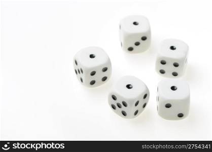 isolated dices. Game cubes on a white background