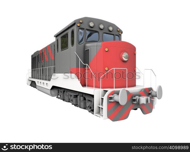 isolated diesel train over white background
