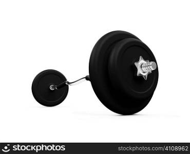isolated dumbbell on a white background