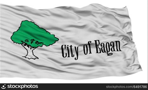 Isolated Eagan City Flag, City of Minnesota State, Waving on White Background, High Resolution