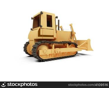 isolated earth moving machine on a white background