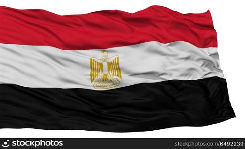 Isolated Egypt Flag, Waving on White Background, High Resolution