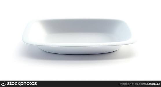 isolated empty ceramic plate, 3d render