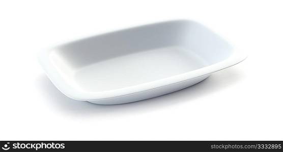 isolated empty ceramic plate, 3d render