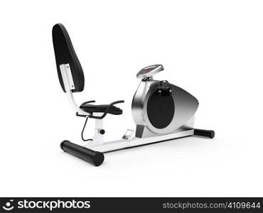 isolated exercise bicycle on a white background