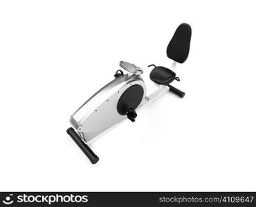 isolated exercise bicycle on a white background
