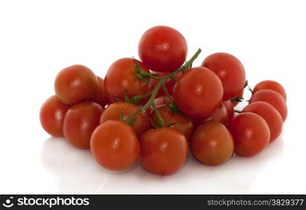 isolated fesh red cherry tomatoes