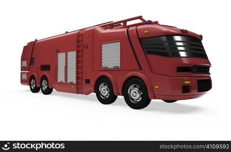 Isolated firetruck over white background