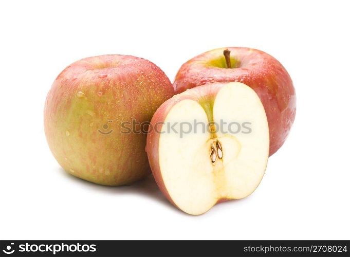 Isolated fresh apple fruit on white background