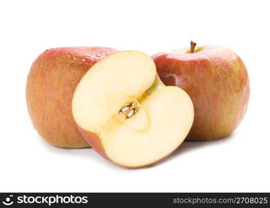 Isolated fresh apple fruit on white background