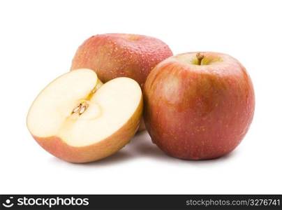 Isolated fresh apple fruit on white background