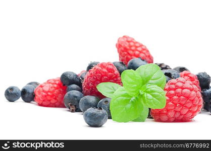 Isolated fresh berries with mint