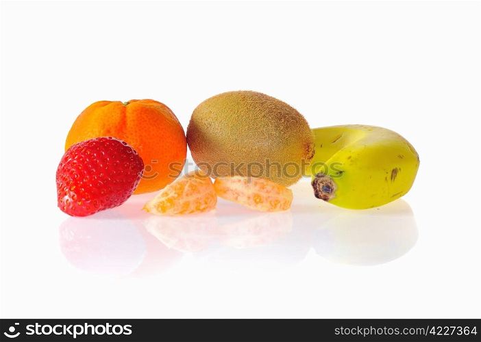Isolated fruits.