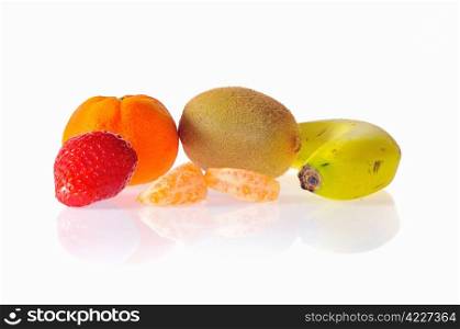 Isolated fruits.