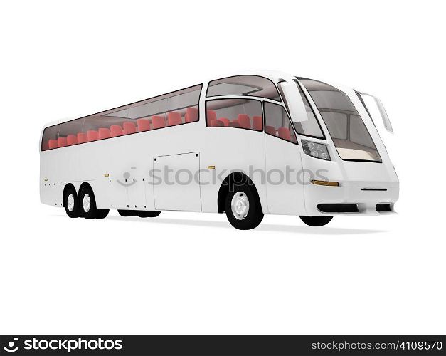 Isolated future bus front view over white background
