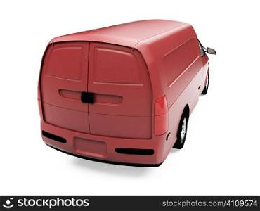 Isolated future cargo van front view over white background