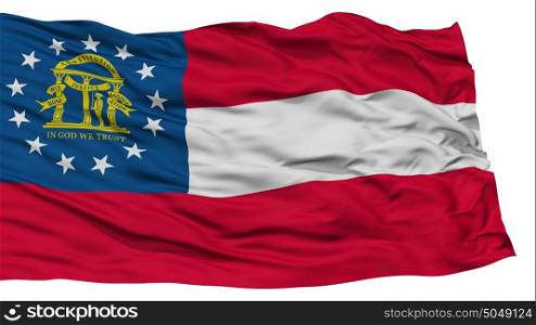 Isolated Georgia Flag, USA state. Isolated Georgia Flag, USA state, Waving on White Background, High Resolution
