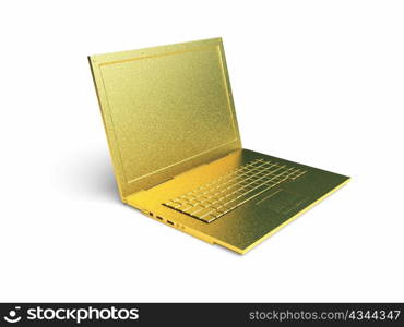 isolated golden object made in 3d graphics