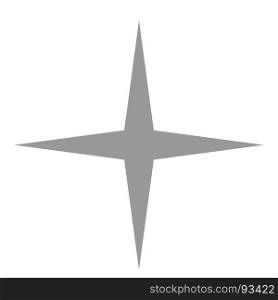 Isolated gray star icon, ranking mark. Isolated gray and black star icon, ranking mark with four rays. Modern simple favorite sign, decoration symbol for website design, web button, mobile app.