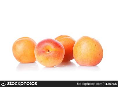 Isolated group of apricots