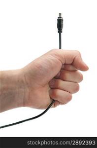 Isolated hand with usb plug