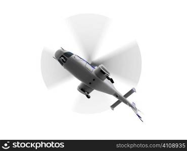 isolated helicopter over white background