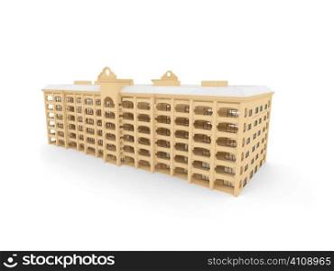 isolated hotel on a white background
