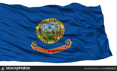 Isolated Idaho Flag, USA state, Waving on White Background, High Resolution