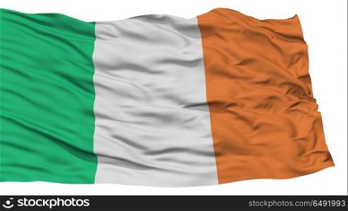 Isolated Ireland Flag, Waving on White Background, High Resolution