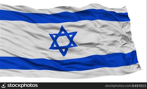 Isolated Israel Flag, Waving on White Background, 3D Rendering