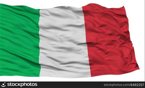 Isolated Italy Flag, Waving on White Background, High Resolution