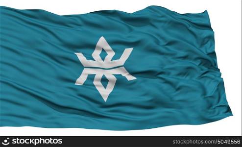 Isolated Iwate Japan Prefecture Flag. Isolated Iwate Japan Prefecture Flag, Waving on White Background, High Resolution