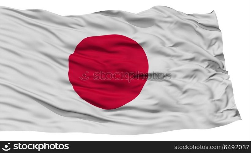 Isolated Japan Flag, Waving on White Background, High Resolution