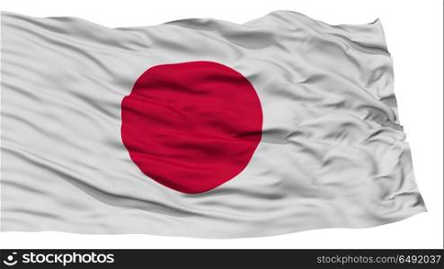 Isolated Japan Flag, Waving on White Background, High Resolution