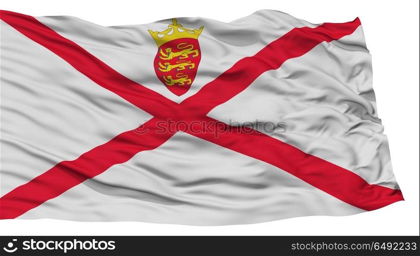 Isolated Jersey Flag, Waving on White Background, High Resolution