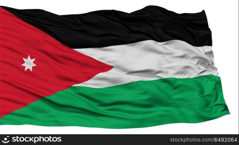 Isolated Jordan Flag, Waving on White Background, 3D Rendering