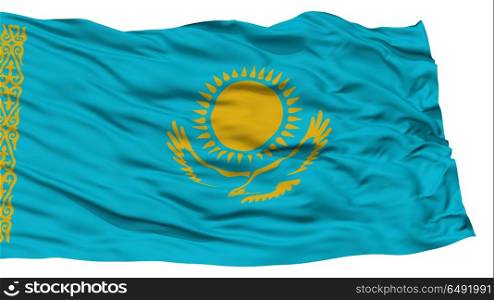 Isolated Kazakhstan Flag, Waving on White Background, High Resolution