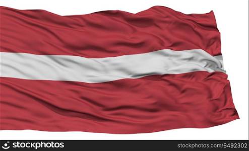 Isolated Latvia Flag, Waving on White Background, High Resolution