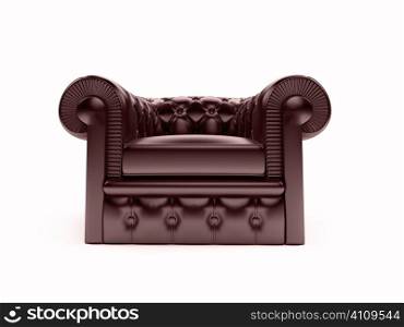 isolated leather armchair