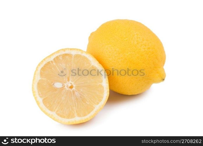 Isolated lemon fruit on white background