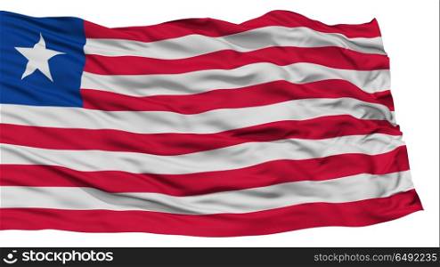 Isolated Liberia Flag, Waving on White Background, High Resolution