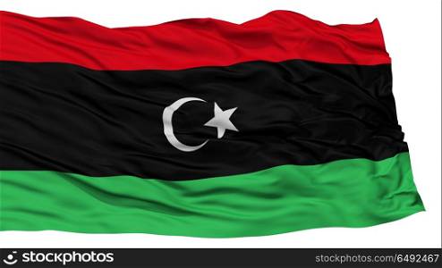 Isolated Libiya Flag, Waving on White Background, High Resolution