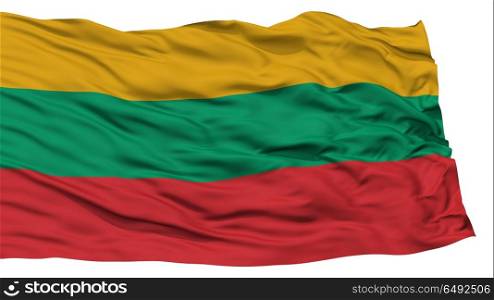 Isolated Lithuania Flag, Waving on White Background, High Resolution