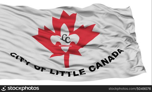 Isolated Little Canada City Flag, United States of America. Isolated Little Canada City Flag, City of Minnesota State, Waving on White Background, High Resolution