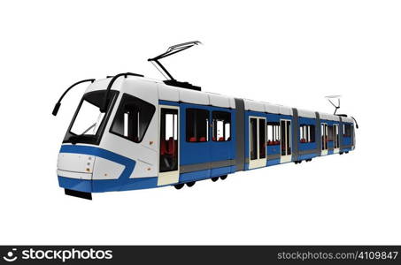 isolated long tramway on a white background