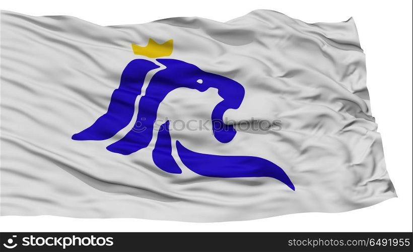 Isolated Luxembourg City Flag, Capital City of Luxembourg, Waving on White Background, High Resolution
